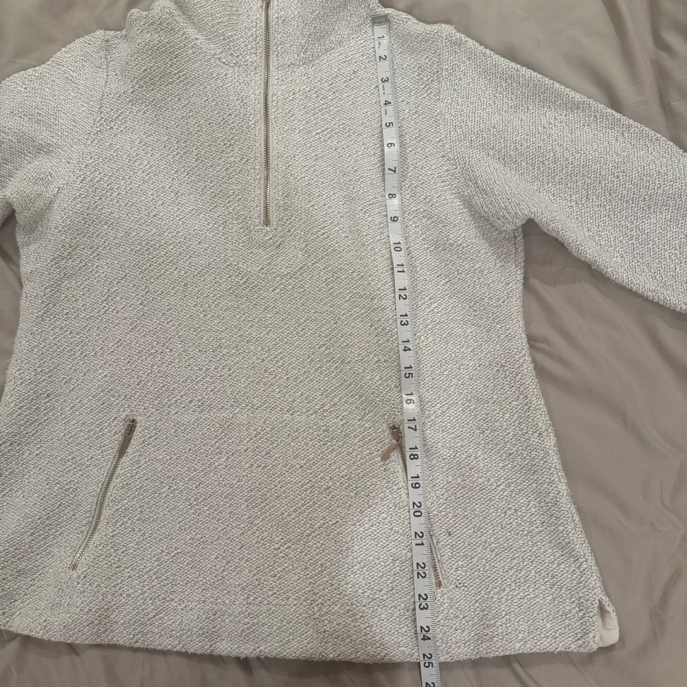 Soft Surroundings Westport Boucle Quarter Zip Petite Pullover - Picture 9 of 10
